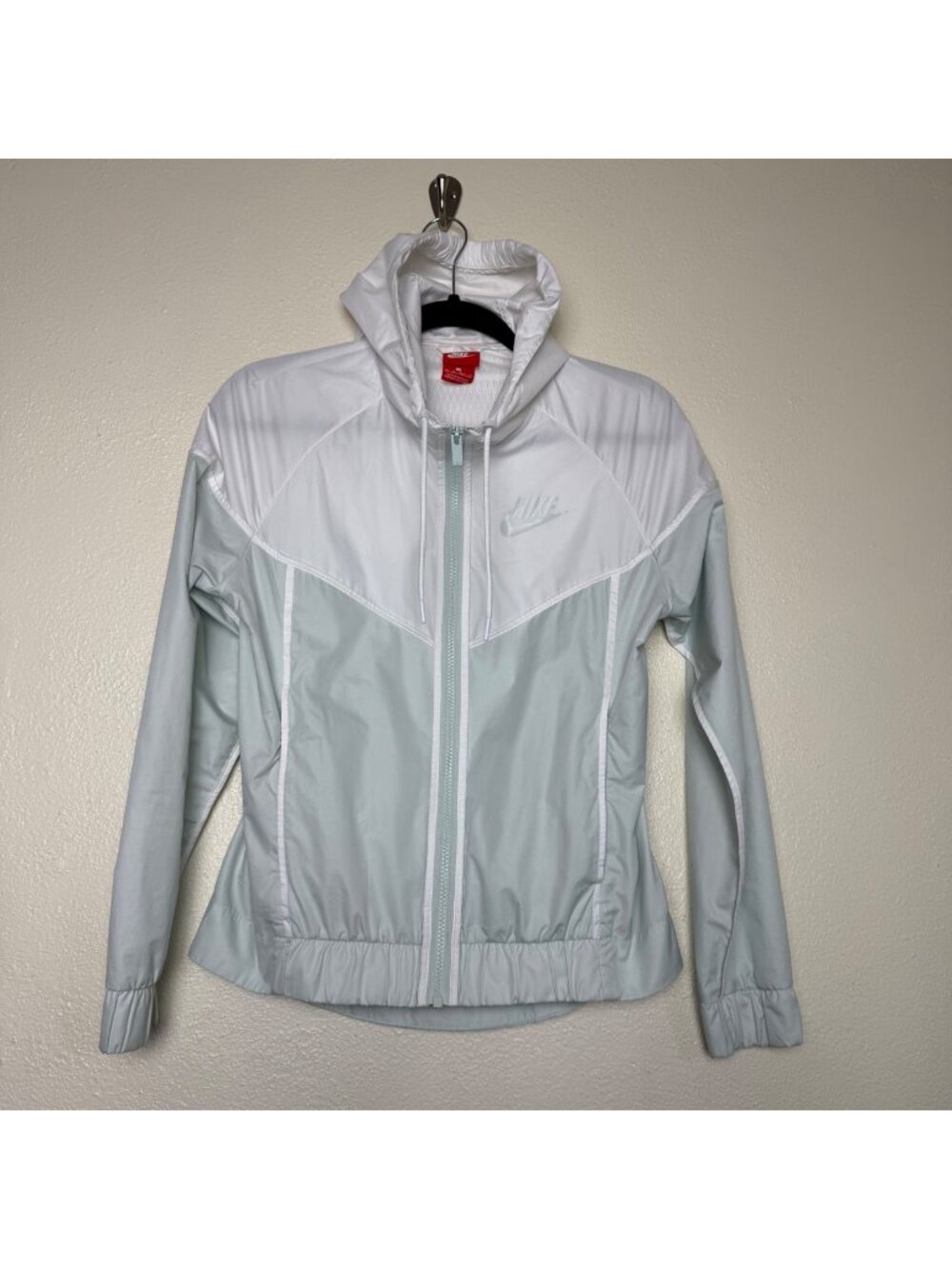 Nike Womens Light Seafoam & White Full Zip Light Weight Jacket Sz XS